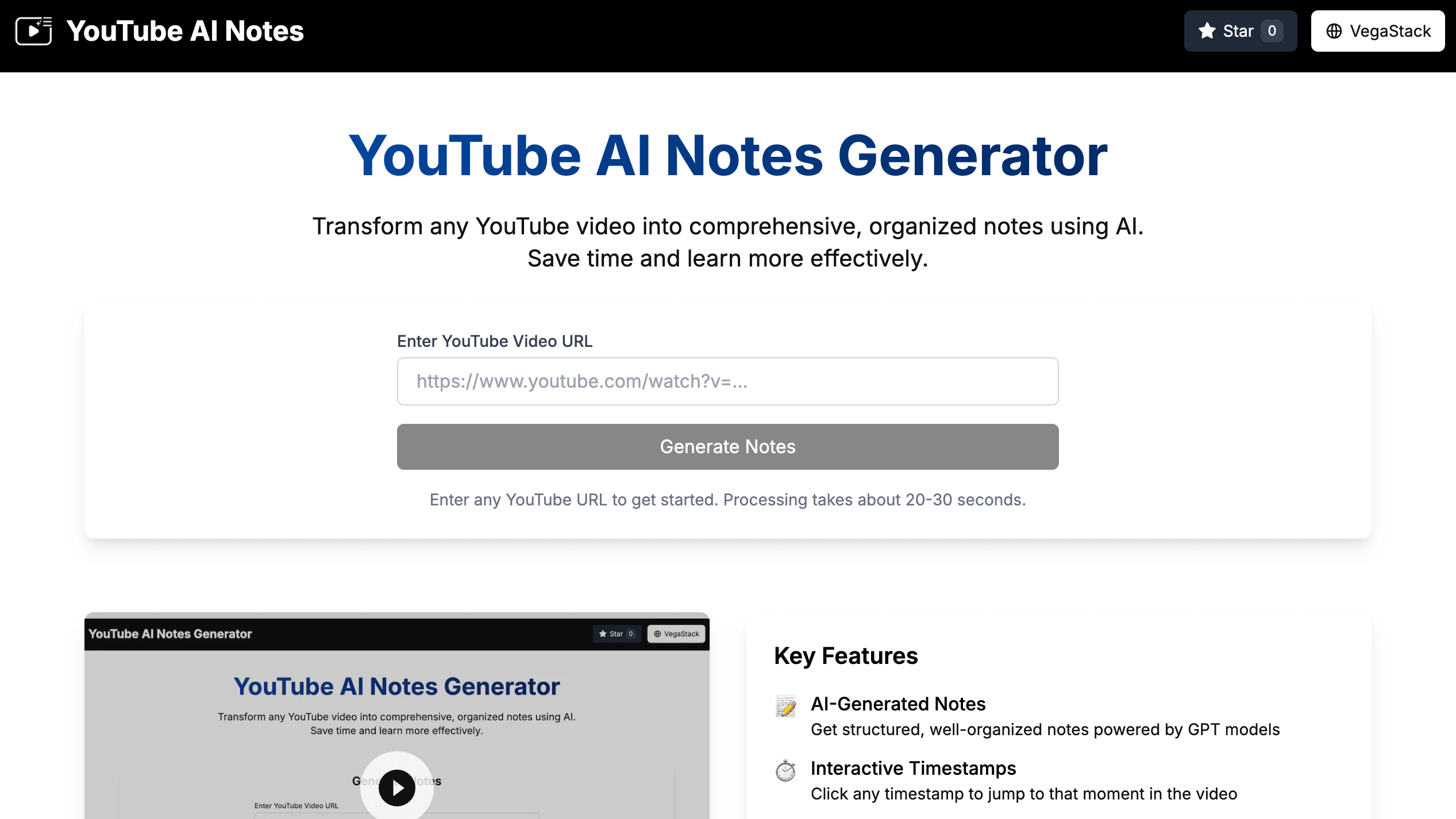 YouTube AI Notes Generator